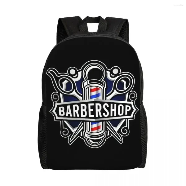 Backpack Barber Shop sinal de laptop Homens para mulheres bookbag para estudantes universitários escolares bolsas de barbearia