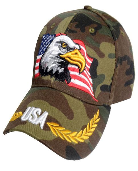 USA Eagle Baseball Cap Army зеленый Звездный баннерная вышивка козырька хлопковая бейсболка7554711