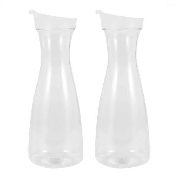 Canecas 2pcs 1L Praços de água plásticos com tampas de aba branca - tampas de grau de alimento PARRECERS PARRIDORES SHATERS PROPRIENTES - JARA DE JUCO