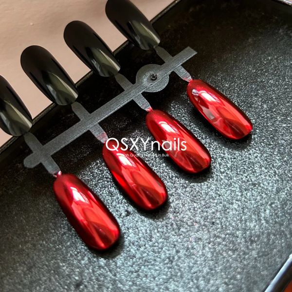 Glitter 20g/50g Amazing Scarlet Blood Red Gloss espelhado em pó de unha Pigmento cromo Glitter macio macho para unhas Gel Gel Polish