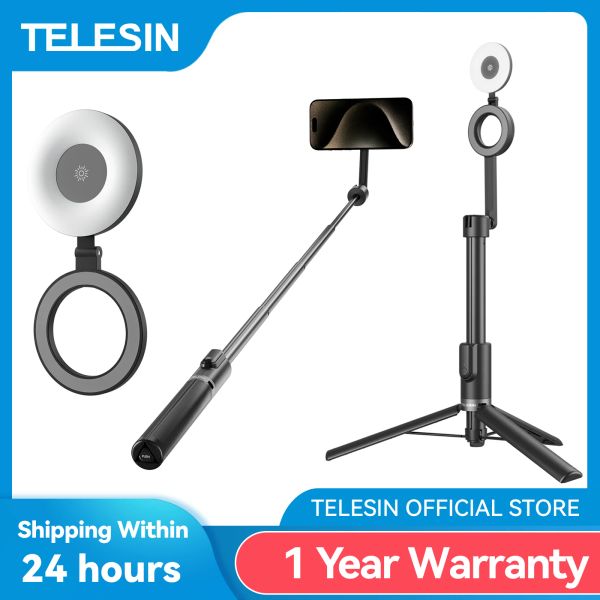 Sopa Telesin 1.3m manyetik selfie çubuk tripod ile bluetooth uzaktan kumanda 15 14 13 12 11 xiaomi huawei samsung akıllı telefon