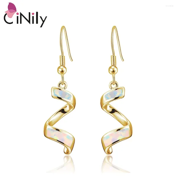 Brincos de Dangle Cinily criou Branco Blue Fire Opal Silver/Rose Gold Plated for Women Fashion Jewelry Grop 1 7/8 