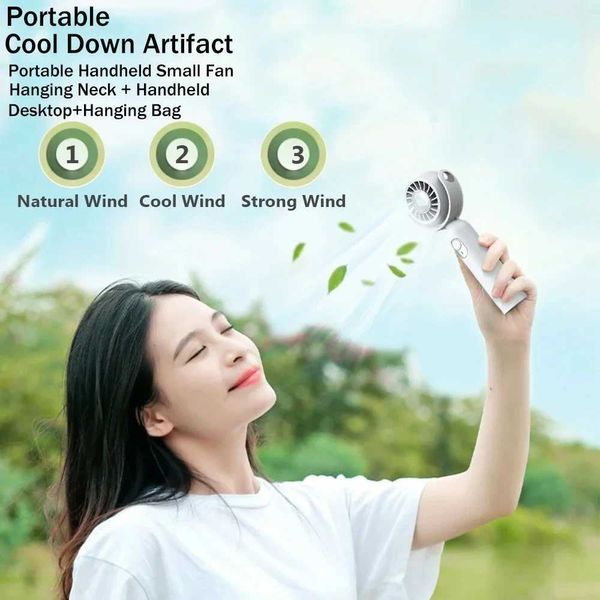 Altri elettrodomestici Ultra Quiet USB Carging Fan Caring Compact Portable Mini Neck Fan Office Student Office Outdoor Handhell Fan J240423