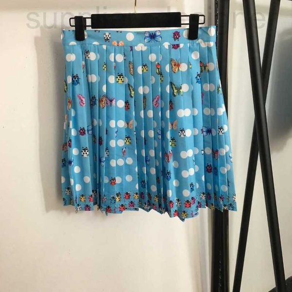 SKIRTS Designer 2023 Summer Shenzhen Nanyou Temperamento Novo Feminino de Sete Estrela Ladybug Butterfly Polka Polka Planed Pleated Skirt Ure9