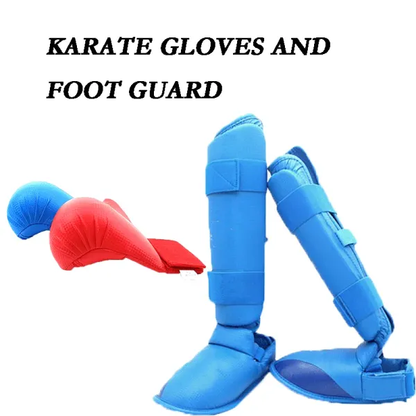 Protezione del piede per le gambe artistiche taekwondo sparring marcia set shin guard bands box boxing guanti scarpe da karate mma bambini bambini bambini