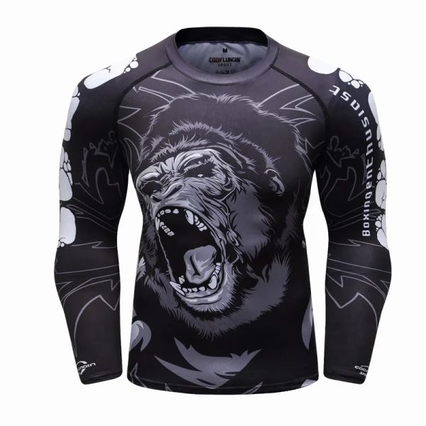 Boxing Pk Mma Men Rashguard Jiu Jitsu BJJ T Roomts с длинным рукавом Fitnes