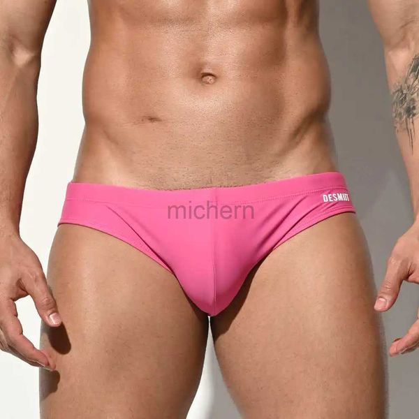 Swimwear maschile Desmiit Swimwear Swim Briefs Swim Briefs Sexy Bikini Swimming Trunks for Man Swimsuit Gay Beach Shorts Mini Slip Zwembroek Sunga 2023 D240424