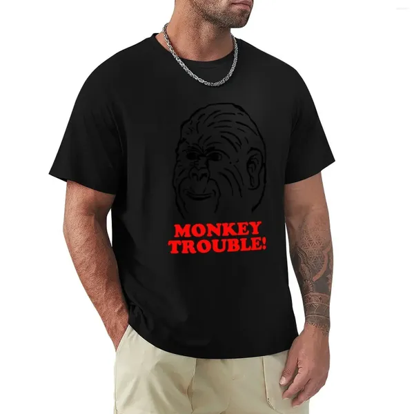 Polos masculinos de Monkey Trouble !!T-shirt Boys Animal Print Korean Fashion Customiza algodão