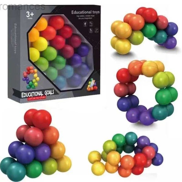 Dekompression Spielzeug 2023 Zappelspielzeug 3D -Puzzle -Ball Endlos verdrehte und flexible Jionts Stress Relief Desk Skulptur Spielzeug für Kinder Erwachsene Geschenk D240424