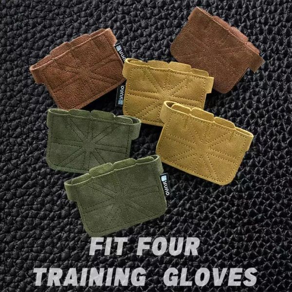 Handschuhe 1 Paar Cowide Leder Antiskid Gewicht Hebedhand Hand Guard Handschuhe Hantel Pull Up Grip Protector Pads Fitness Sport Home Fitness