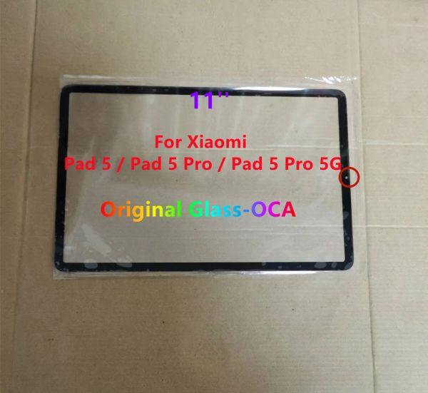 Панели Новое стекло + OCA Original 11 '' Для Xiaomi Pad 5 / Pad 5 Pro / 5G Xiaomi Mi Pad 5 Сенсокая крышка передней крышки LCD Внешняя панель