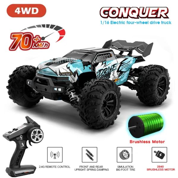 Cars RC Car High Speed Diret Chore Car Длиная выносливость с адаптированием к Allterrain Led Furlight Fory Shockabasorbing 4WD игрушки для детей