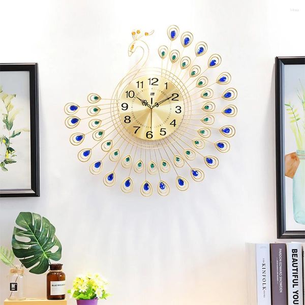Orologi da parete orologio pavone quarzo moderno creativo grande soggiorno appeso arredamento da pranzo artigianato