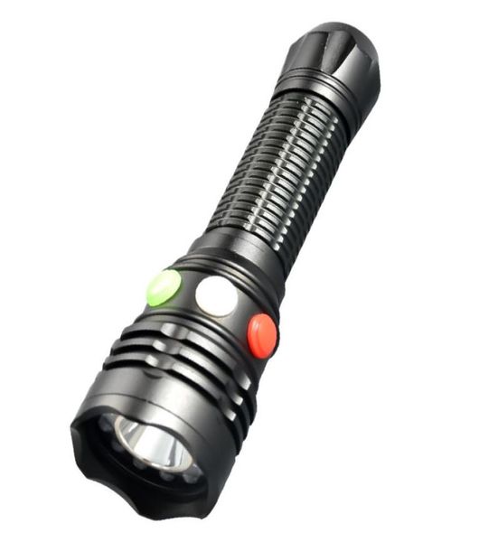 Hochleistungsstarkes magnetisches rotes grünes weißes Licht wiederaufladbare LED -Taschenlampe Torch6096385