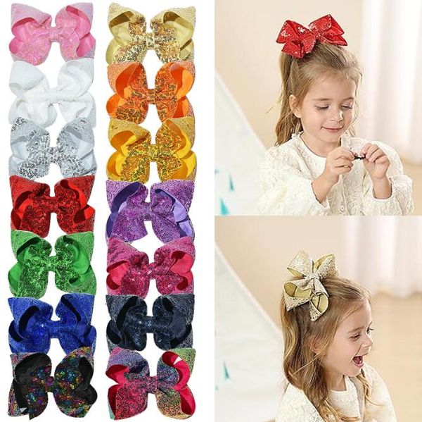 Grandi clip a prua sequesche fascino da prua per capelli in fascia per capelli glitter bowknot barrettes ragazze caupandai per bambini