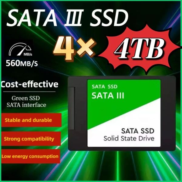 Boxs 1/2/3/4PCS SSD SATA3 4 TB Festkörperstaat Festplattenscheiben 560 MB/s Hochgeschwindigkeit 2 TB 1 TB 2,5 Zoll Innen Festkörper -Laufwerke für Laptop