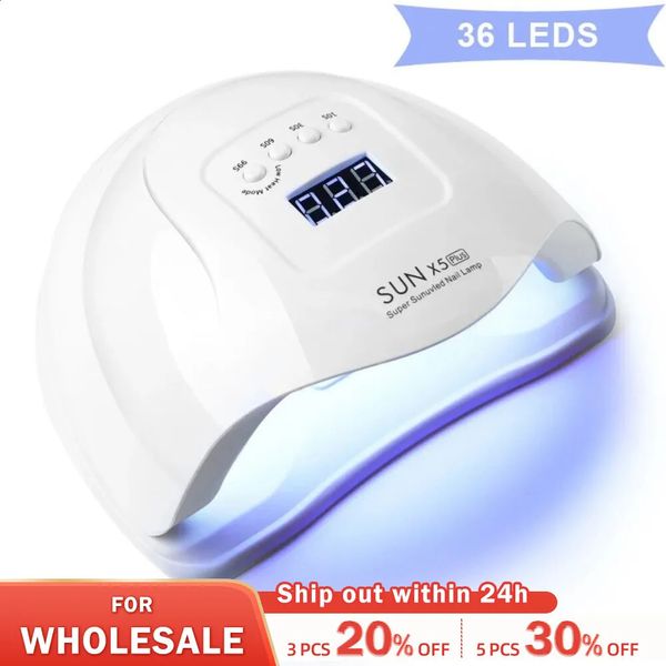 Lâmpada LED de LED UV Sun X5 Plus para unhas Manicure 36 LEDS LEDS Profissional Gel Polish Secys Lamps With Timer Auto Sensor Equipment Ferramentas 240415
