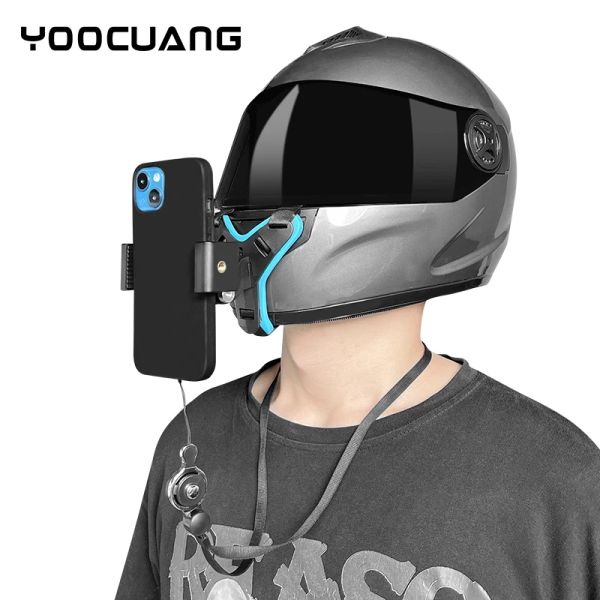 Stands Holmet Fin Stand Fend Horte per iPhone Huawei Xiaomi Samsung per Gopro 11 10 Action Sports Camera Full Face Holder