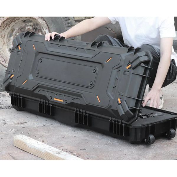 Taschen 43 Zoll Hartschalenpistole Hülle ABS Tactical Rifle Box gepolsterte Schaumstofffutter zum Jagd Airsoft Storage Box wasserdicht