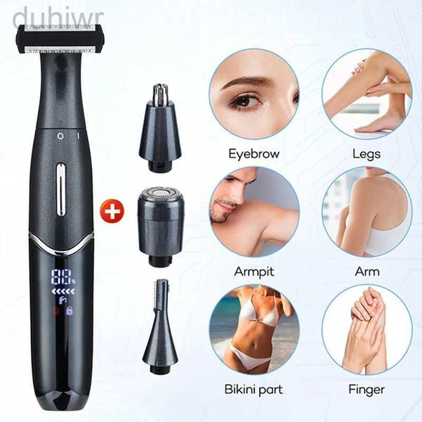 Epilator 4 in 1 elektrischer Rasierer für Männer Frauen Bikini -Achselhöhle Epilator Lady Eyebrow Haarschneider Bart Rasiermesser tragbare schmerzlose D240424