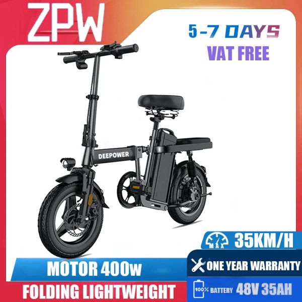 Bicycle ZPW RS6 Ebike 400W 48V 35AH 14 pollici per pneumatici grassi adulti pieghevole Snow Snow Bicycle Mountain Bike elettrico Spedizione gratuita