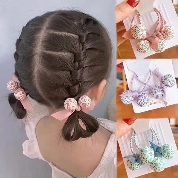 Haarzubehör koreanische Kinder frische Blumenringe Mädchen mit Gummibändern, die in kleinen Zöpfenseilen gebunden sind, die den Kopf nicht schaden