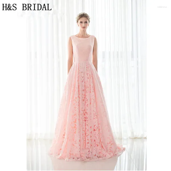 Платья для вечеринок HS Bridal Pink Lace Evening Gow