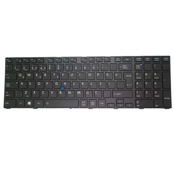Tastiera per laptop per Toshiba Tecra W50-A MP-13F76TQJ356 G83C000DQ3TR Turkish TR Black con cornice retroilluminata Nuovo