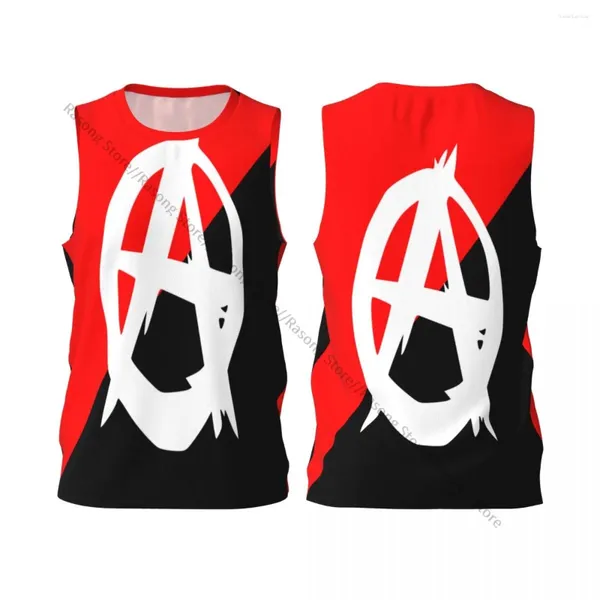 Herren -Tanktops anarchistische Flagge mit einem Symbol Basketball -Trikot -Film Cosplay -Kleidung genäht Sporthemd