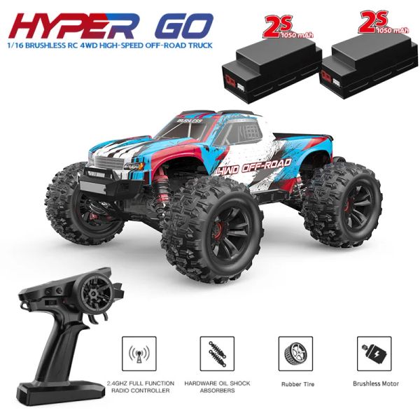 Автомобили RC CAR MJX Hyper Go 16208/16209/16210 Бесщеточный высокоскоростный 4WD Дистанционное управление с большим колесным грузовиком.