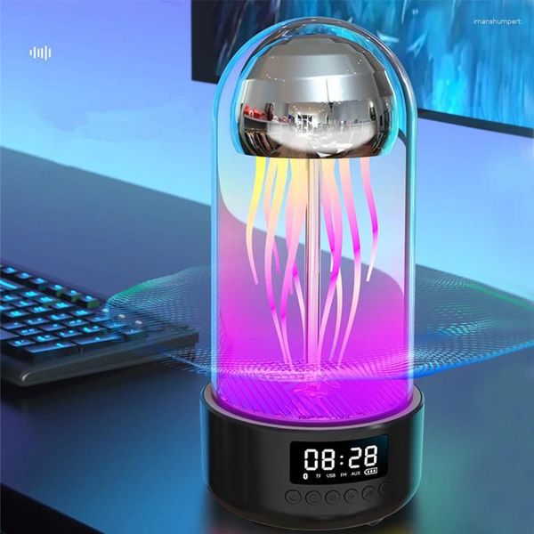 Lampade da tavolo RGB Creative Mechanical Jellyfish Lampada Bluetooth Speaker Bluetooth Light Ornaments Desktop Audio Desktop Audio Ornaments