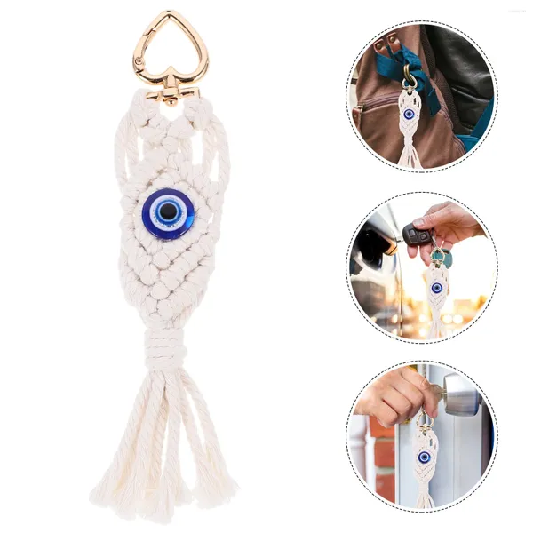 Dekorative Figuren Makrameschlüsselkette mit böser Auge Multi-Gebrauch-Schlüsselring einzigartiger Brieftaschenhalter