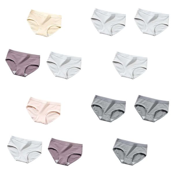 Cotton 3Pac Set di biancheria intima Set Women Soild Color Mutandine Slievi in lingerie Casual Fempe Femmina 220311