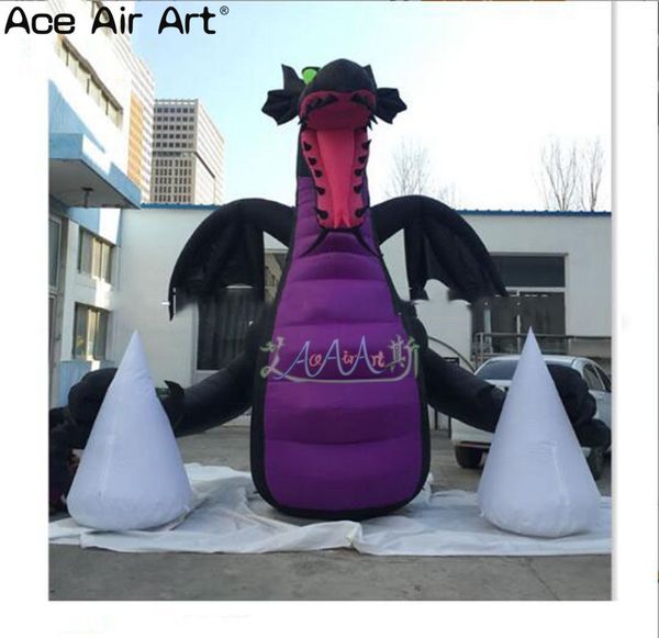 Großhandel Custom Animal Black Dragon Customized Giant aufblasbares Drachen -Cartoon -Modell für die Festivaldekoration