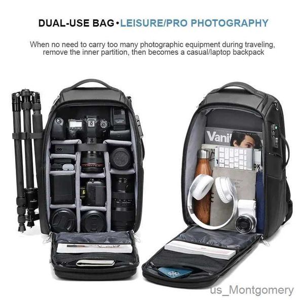 Accessori per sacchetti per fotocamera Backpack fotografico professionale di grande capacità BASSE MATTORE ATTIVITÀ IN MATURA IN MATURA ADOSTRABILE PER CANON NIKON