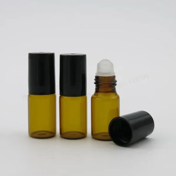 Bottiglie di stoccaggio 360 x 3 ml rotolo di vetro ambra su bottiglia per oli essenziali utilizzare un contenitore perfue roll-on da 3 cc con sfera di lidclass in plastica