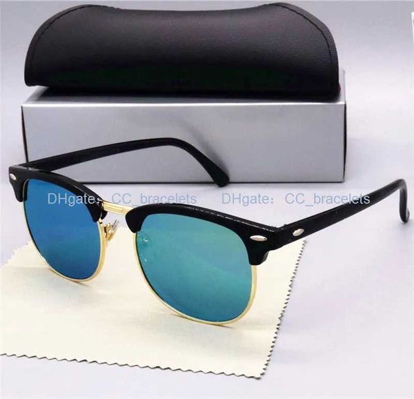 Men Glass Sunglass Classic Brand Retro Sunglasses Bands Designer de luxo Eyewear Rays Metal Frame Designers Sun Glasses AAA R42U