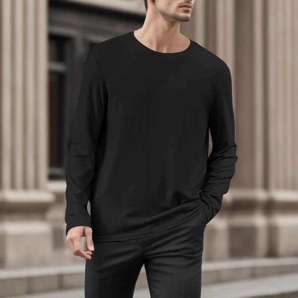 2024 Мужчины футболка с длинным рукавом футболки простые самцы самки тепловые футболки Тонкая футболка