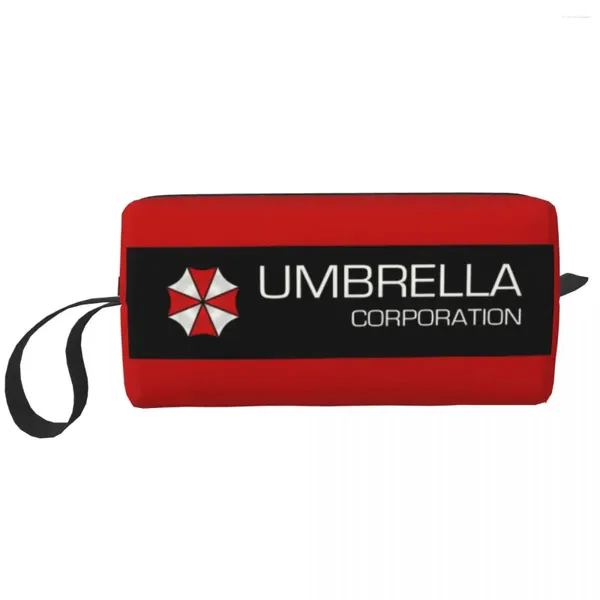 Aufbewahrungstaschen benutzerdefinierte Videospiel Cosplay Umbrella Corporation Toilettenbeutel für Frauen Kosmetische Make -up -Organisator Lady Beauty Dopp Kit Box