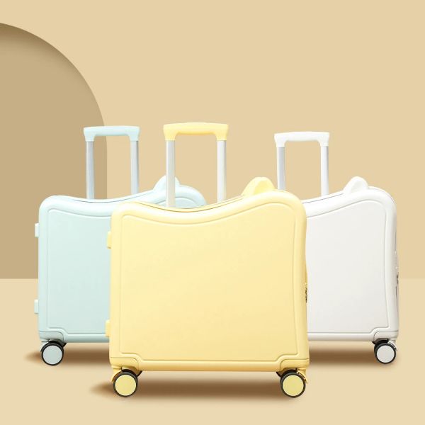 Valigia da viaggio per bambini bagagli su ruote da 20 pollici bagagli per bambini leggero può sedersi set di valigia da viaggio