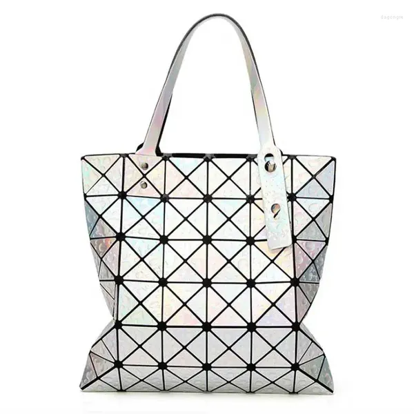 Umhängetaschen 6 Est -Tasche Geometrie Tropf Japan Style Frauen Bao Handtasche Laser Diamond Gitterkäufer Klapptasche Klapptasche