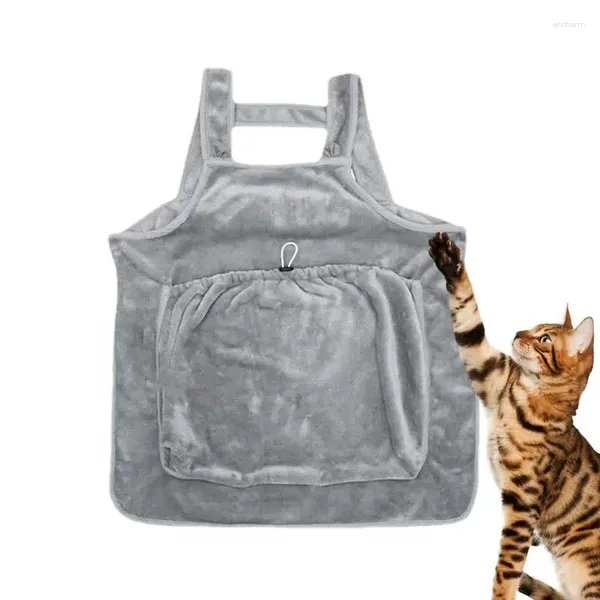 Transportadoras de gatos transportadora de avental coral lã de gatinho saco de bolso ajustável peito de sono
