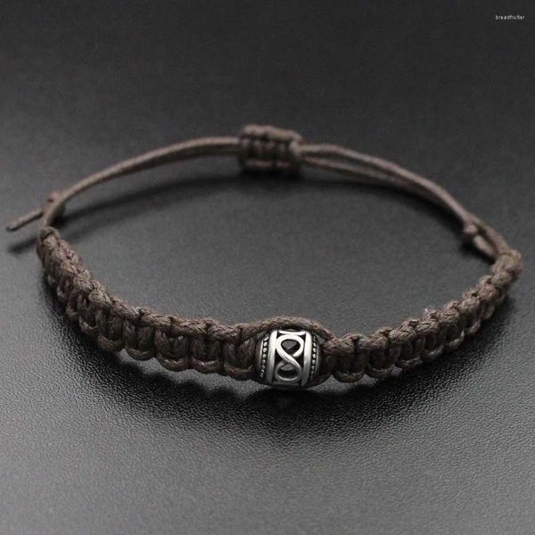 Bracelets de charme trançado aço inoxidável infinito bracelete corda de corda de corda para homens, mulheres casais nunca desaparecem