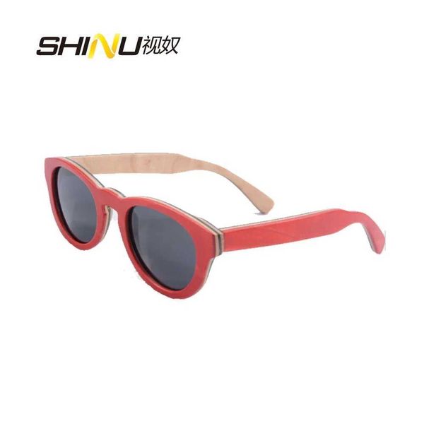 Occhiali da sole in legno occhiali da sole polarizzati Donne Skateboard Occhiali da sole in legno Occhiali da sole Donna Luxuria 2024 Originale 68022 240423