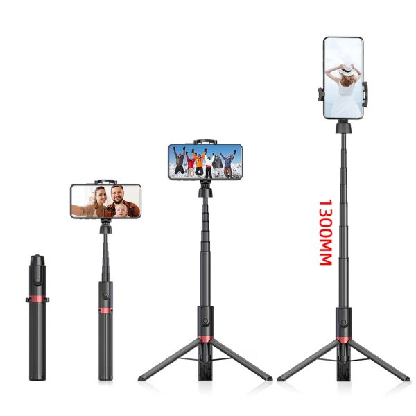 Sticks 1300mm drahtloses Selfie -Stick -Stativ mit Remote tragbar