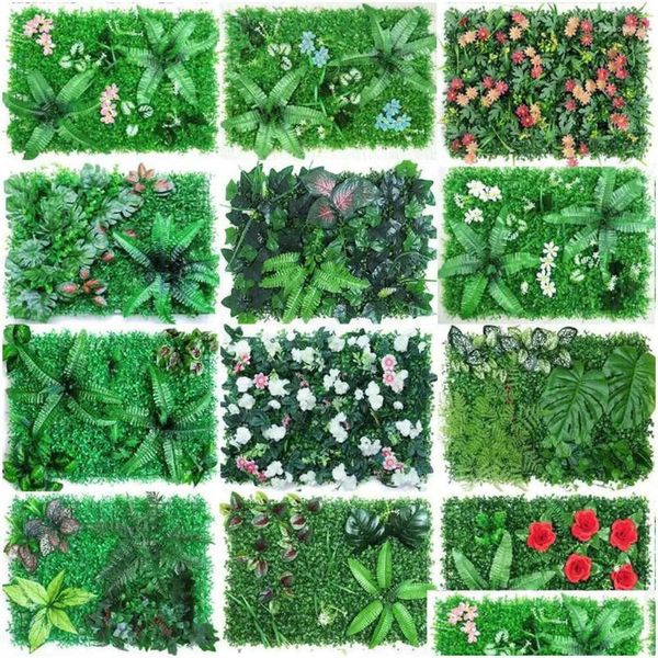 Ghirlande fiori verdi decorativi piante artificiali 3d pannello decorazione da parete finto sfondo moquette giardino grana fiore decorazione dh9zb ation h9zb