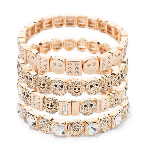 Bracciale Dimond intarsio intagliato in perline del 2024 in perline per perle da dadi a dadi di colore oro Bangle elastico Accessori per gioielli boho 240423