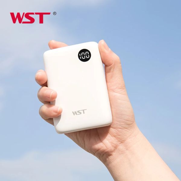 Bank WST 10000MAH Power Portable Power Bank Digital Display Caricatore della batteria esterna Dual Output con LCD Portable Charging Power Bank