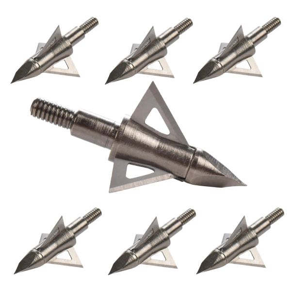 Arrow 12pcs Broadhead 100 125 Cabeça de caça de grãos Cabeça 3 Lâminas de 8,8 mm arco de arco -teto de caça ao ar livre