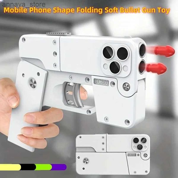 Waffenspielzeug Mobiltelefon Form falten Soft Bullet Gun Toy Novelty Toys Erwachsene und Kinder kreative Bullet Gun Sportsl2404